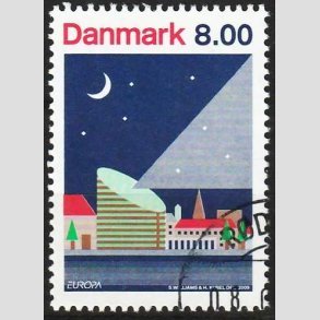 FRIM�RKER DANMARK | 2009 - AFA 1577 - Astronomi - 8,00 Kr. flerfarvet - Flot hj�rnestemplet