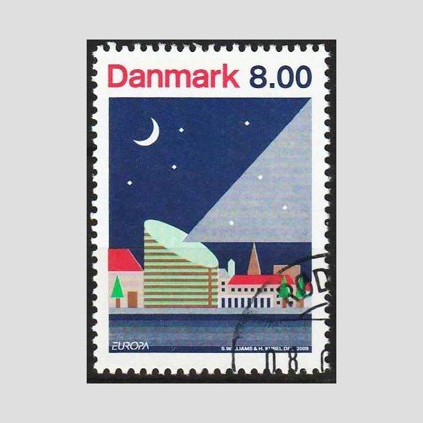 FRIMRKER DANMARK | 2009 - AFA 1577 - Astronomi - 8,00 Kr. flerfarvet - Flot hjrnestemplet