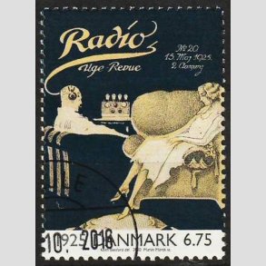 FRIMRKER DANMARK | 2000 - AFA 1253 - 1900-tallet. Serie 2. - 6,75 Kr. - Flot hjrnestemplet