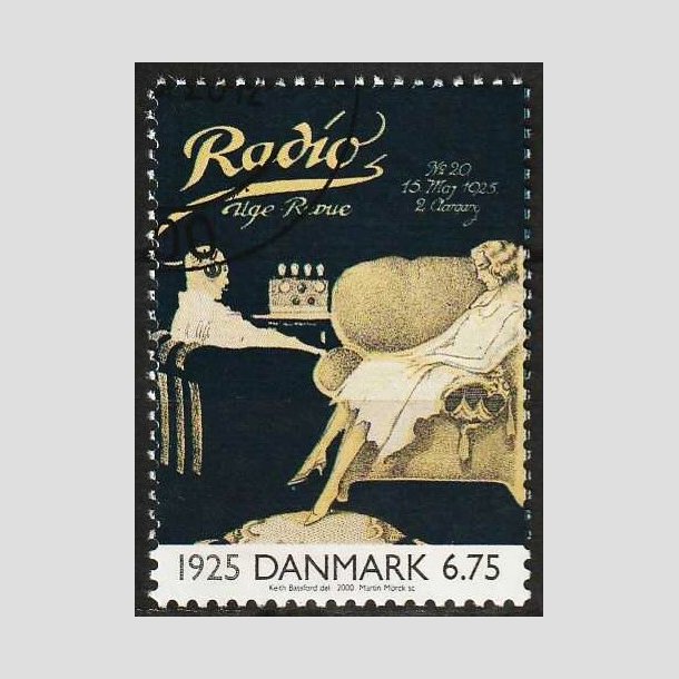 FRIMRKER DANMARK | 2000 - AFA 1253 - 1900-tallet. Serie 2. - 6,75 Kr. - Flot hjrnestemplet