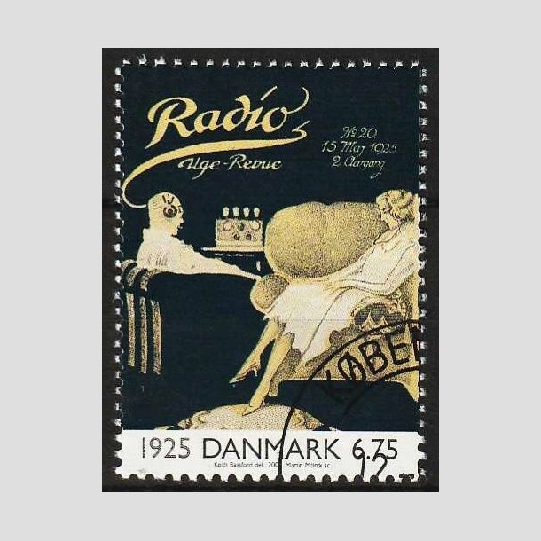 FRIMRKER DANMARK | 2000 - AFA 1253 - 1900-tallet. Serie 2. - 6,75 Kr. - Flot hjrnestemplet