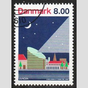 FRIM�RKER DANMARK | 2009 - AFA 1577 - Astronomi - 8,00 Kr. flerfarvet - Flot hj�rnestemplet