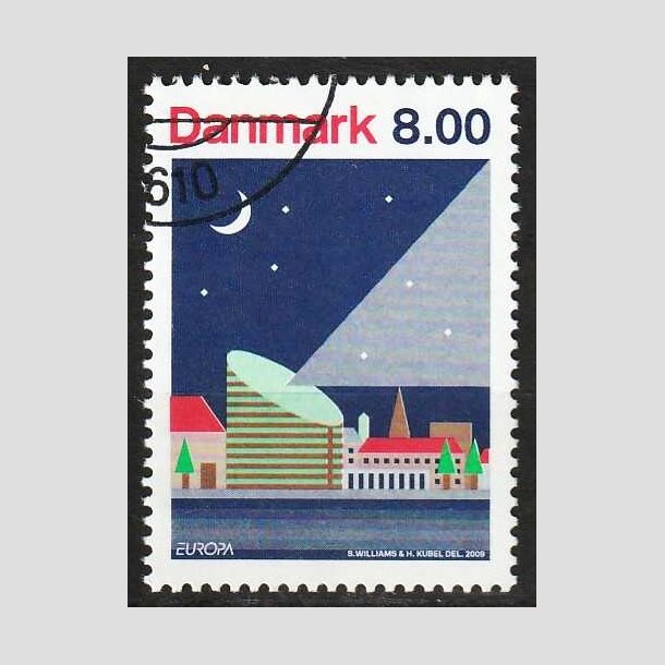 FRIMRKER DANMARK | 2009 - AFA 1577 - Astronomi - 8,00 Kr. flerfarvet - Flot hjrnestemplet