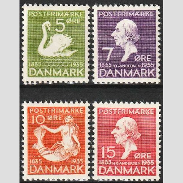 FRIMRKER DANMARK | 1935 - AFA 223-226 - H. C. Andersen mindeudgave - 5-15 re - Postfrisk