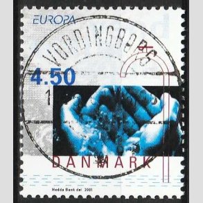 FRIMRKER DANMARK | 2001 - AFA 1283 - Europamrker - 4,50 Kr. flerfarvet - Pragt Stemplet