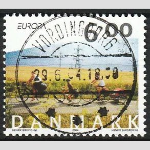 FRIM�RKER DANMARK | 2004 - AFA 1396 - Cykel og sejlerferie - 6,00 Kr. flerfarvet - Pragt Stemplet 