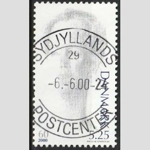 FRIMRKER DANMARK | 2000 - AFA 1240 - Droning Margrethe 60 r - 5,25 Kr. bl/gr - Pragt Stemplet