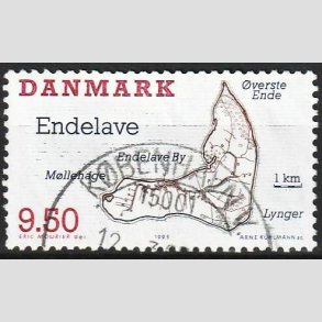 FRIMRKER DANMARK | 1995 - AFA 1089 - Danske smer - 9,50 Kr. flerfarvet - Pnt Stemplet