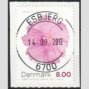 FRIM�RKER DANMARK | 2012 - AFA 1715 - Efter�rsblomster - 8,00 Kr. flerfarvet - Pragt Stemplet