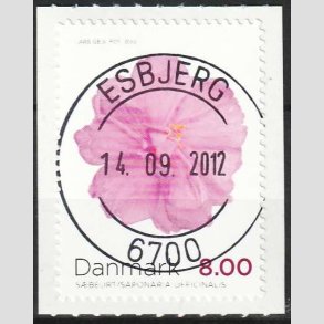 FRIM�RKER DANMARK | 2012 - AFA 1715 - Efter�rsblomster - 8,00 Kr. flerfarvet - Pragt Stemplet