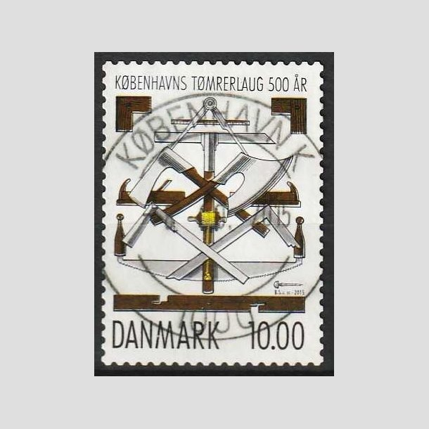 FRIMRKER DANMARK | 2015 - AFA 1834 - Kbenhavns Tmrelaug 500 r - 10,00 Kr. - Pragt Stemplet