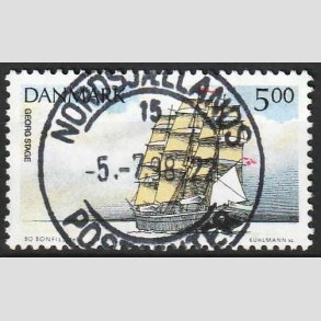 FRIM�RKER DANMARK | 1993 - AFA 1047 - Sejlskibe - 5,00 Kr. flerfarvet - Lux Stemplet