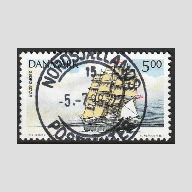 FRIMRKER DANMARK | 1993 - AFA 1047 - Sejlskibe - 5,00 Kr. flerfarvet - Lux Stemplet