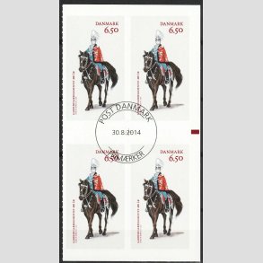 FRIM�RKER DANMARK | 2014 - AFA 1794 - Garderhusarreregimentet 400 �r - 6,50 Kr. 4-blok - Stemplet