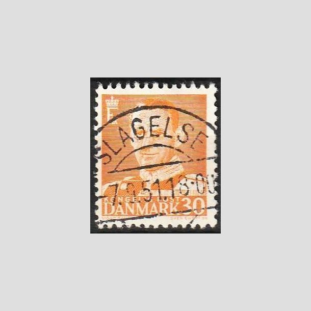 FRIMRKER DANMARK | 1948-50 - AFA 309 - Fr. IX 30 re orange - Lux Stemplet Slagelse