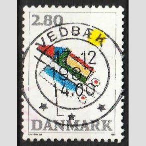 FRIM�RKER DANMARK | 1987 - AFA 891 - Kunst - 2,80 Kr. flerfarvet - Pragt Stemplet Vedb�k