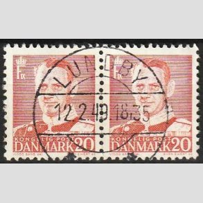 FRIMRKER DANMARK | 1948-50 - AFA 307 - Fr. IX 20 re rd i par - Lux Stemplet Lundby
