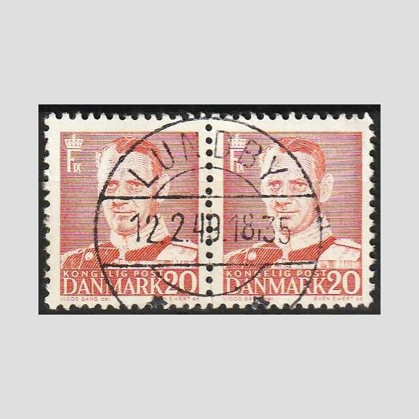 FRIMRKER DANMARK | 1948-50 - AFA 307 - Fr. IX 20 re rd i par - Lux Stemplet Lundby