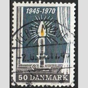 FRIM�RKER DANMARK | 1970 - AFA 496 - Danmark bes�ttelses oph�r 25 �r - 50 �re - Pragt Stemplet