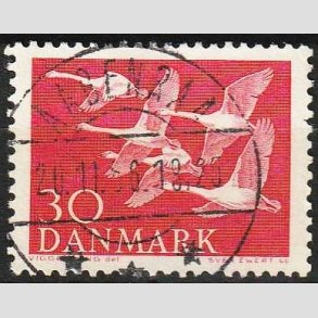 FRIM�RKER DANMARK | 1956 - AFA 367 - Nordens svaner - 30 �re r�d - Lux Stemplet Aabenraa