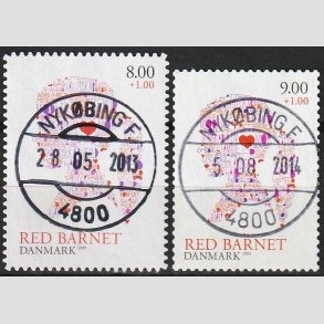 FRIMRKER DANMARK | 2013 - AFA 1747a + AFA 1768 - Red Barnet - Pragt Stemplet Nykbing F