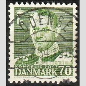 FRIMRKER DANMARK | 1950 - AFA 324 - Fr. IX 70 re mrkgrn - Lux Stemplet Odense