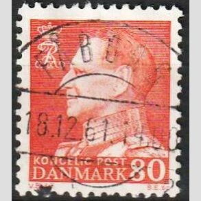 FRIMRKER DANMARK | 1961-62 - AFA 400 - Fr. IX 80 re orangegul - Pragt Stemplet