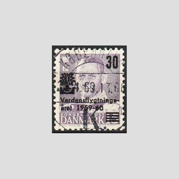 FRIMRKER DANMARK | 1960 - AFA 380 - Verdensflygtningeret Fr. IX 30/15 re violet - Lux Stemplet