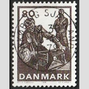FRIM�RKER DANMARK | 1976 - AFA 628 - Dansk glasproduktion - 80 �re m�rkbrun - Pragt Stemplet