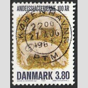 FRIM�RKER DANMARK | 1987 - AFA 886 - Danske Andelsslagterier 100 �r - 3,80 Kr. - Pragt Stemplet