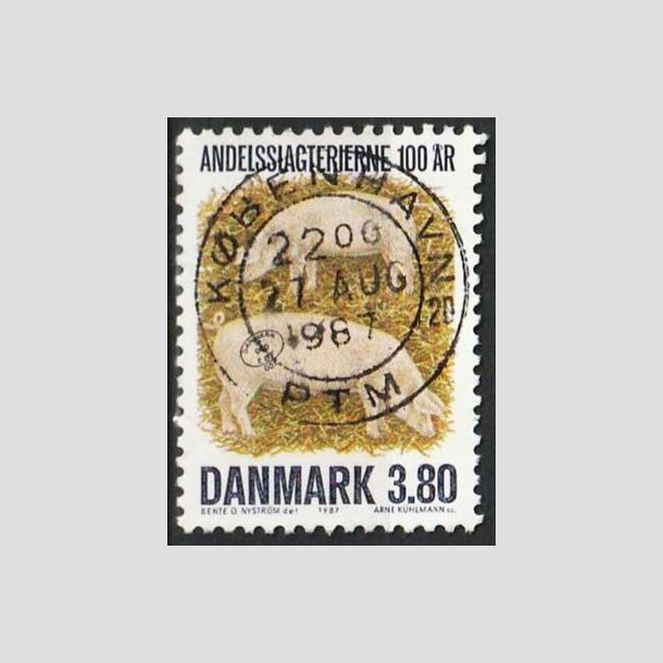 FRIMRKER DANMARK | 1987 - AFA 886 - Danske Andelsslagterier 100 r - 3,80 Kr. - Pragt Stemplet