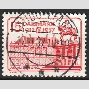 FRIM�RKER DANMARK | 1937 - AFA 241 - Chr. X 25 �re jubil�um 15 �re r�d - Lux Stemplet 
