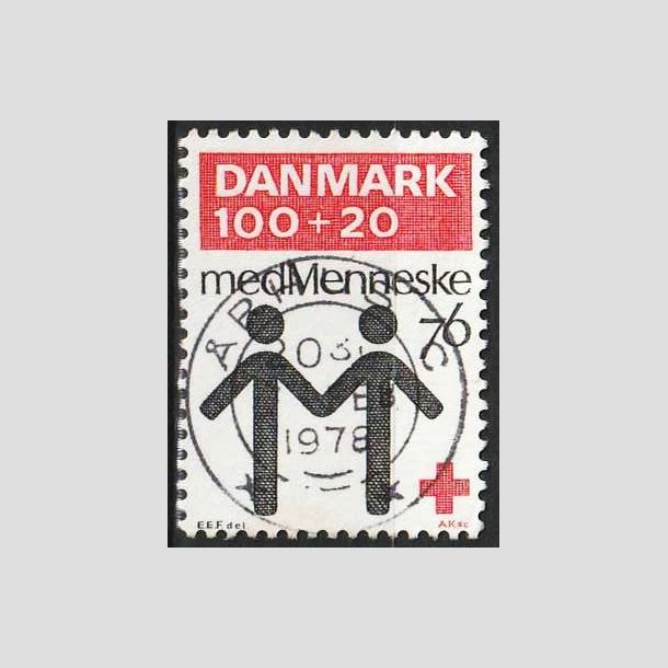 FRIMRKER DANMARK | 1976 - AFA 611 - Dansk Rde Kors 100 r. - 100 + 20 re - Lux Stemplet