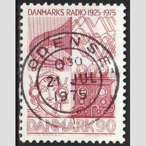 FRIM�RKER DANMARK | 1975 - AFA 583 - Danmarks Radio 50 �r - 90 �re r�d - Pragt Stemplet