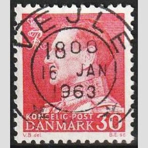 FRIMRKER DANMARK | 1961-62 - AFA 394 - Fr. IX 30 re rd - Lux Stemplet Vejle