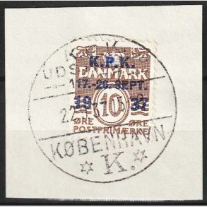 FRIM�RKER DANMARK | 1937 - AFA 243 - K.P.K - 10 �re brun - Med udstillings stempel
