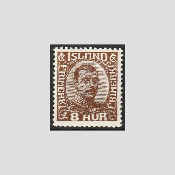 FRIMRKER ISLAND | 1920 - AFA 88 - Kong Christian X - 8 aur brun - Postfrisk