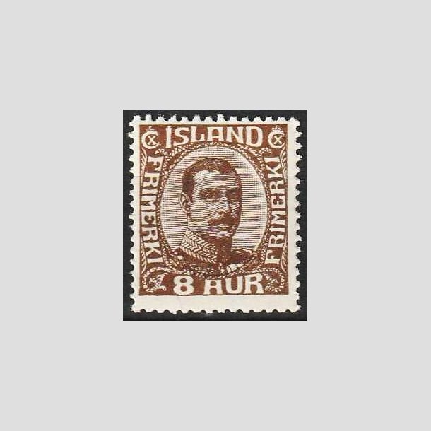 FRIMRKER ISLAND | 1920 - AFA 88 - Kong Christian X - 8 aur brun - Postfrisk