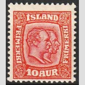 FRIMRKER ISLAND | 1907 - AFA 53 - Chr. IX og Frederik VIII - 10 aur rd tk. 12 3/4 - Ubrugt 