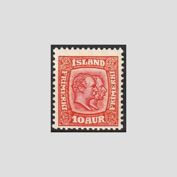 FRIMRKER ISLAND | 1907 - AFA 53 - Chr. IX og Frederik VIII - 10 aur rd tk. 12 3/4 - Ubrugt 