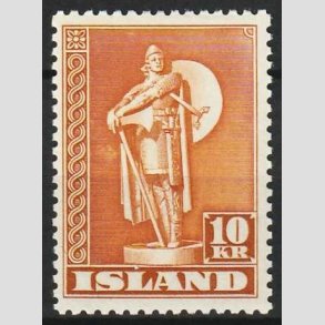 FRIMRKER ISLAND | 1947 - AFA 241B - Thorfinn Karlsefni - 10 kr. orangebrun tk. 11 1/2 - Ubrugt