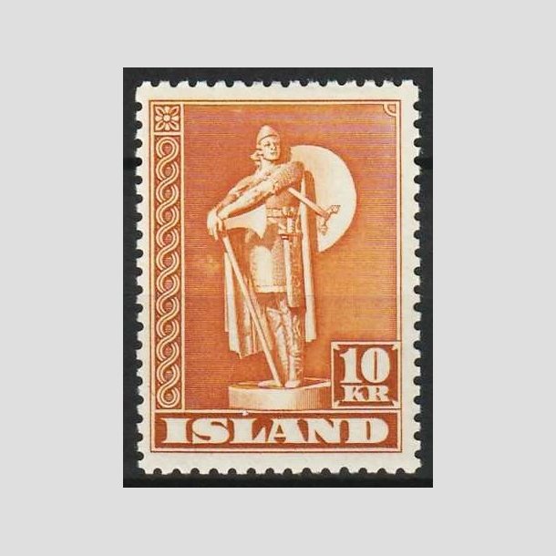 FRIMRKER ISLAND | 1947 - AFA 241B - Thorfinn Karlsefni - 10 kr. orangebrun tk. 11 1/2 - Ubrugt