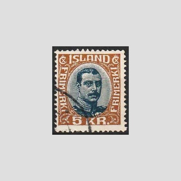 FRIMRKER ISLAND | 1920 - AFA 98 - Kong Christian X - 5 kr. lysbrun/bl - Stemplet