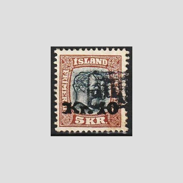 FRIMRKER ISLAND | 1930 - AFA 141 - Provisorier - 10 kr./5 kr. brun/blgrn - Stemplet "Tollur"