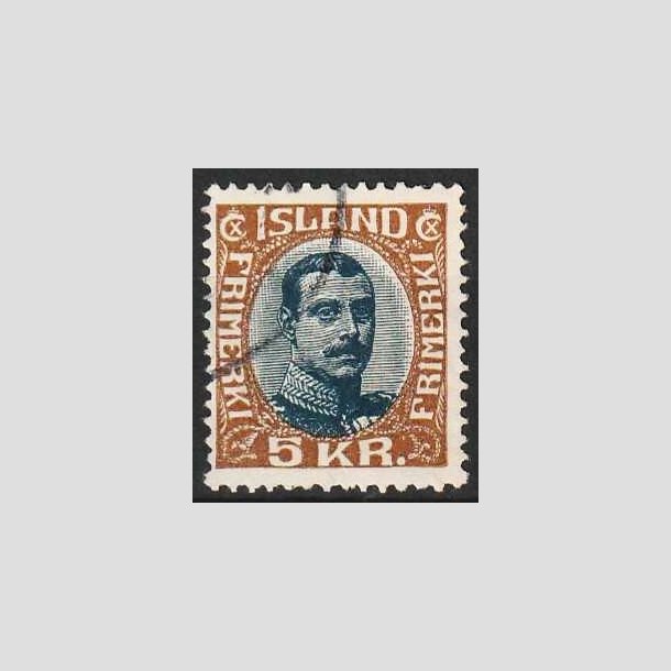 FRIMRKER ISLAND | 1920 - AFA 98 - Kong Christian X - 5 kr. lysbrun/bl - Stemplet