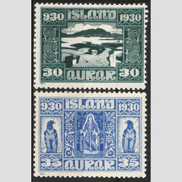 FRIMRKER ISLAND | 1930 - AFA 132,133 - Alting 1000 rs jubilum - 30 + 35 aur - Ubrugt