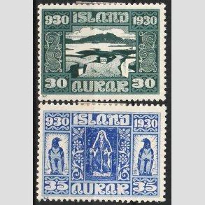 FRIMRKER ISLAND | 1930 - AFA 132,133 - Alting 1000 rs jubilum - 30 + 35 aur - Ubrugt