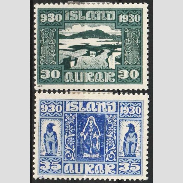 FRIMRKER ISLAND | 1930 - AFA 132,133 - Alting 1000 rs jubilum - 30 + 35 aur - Ubrugt