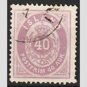 FRIMRKER ISLAND | 1882 - AFA 15 - 40 aur lilla tk. 14 - Stemplet