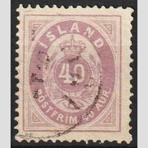 FRIMRKER ISLAND | 1882 - AFA 15 - 40 aur lilla tk. 14 - Stemplet